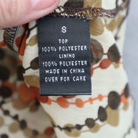 IZ Byer Shirt Womens S Multicolor Polka Dots Strap VNeck Sheer Sleeveless Blouse - Picture 6 of 16